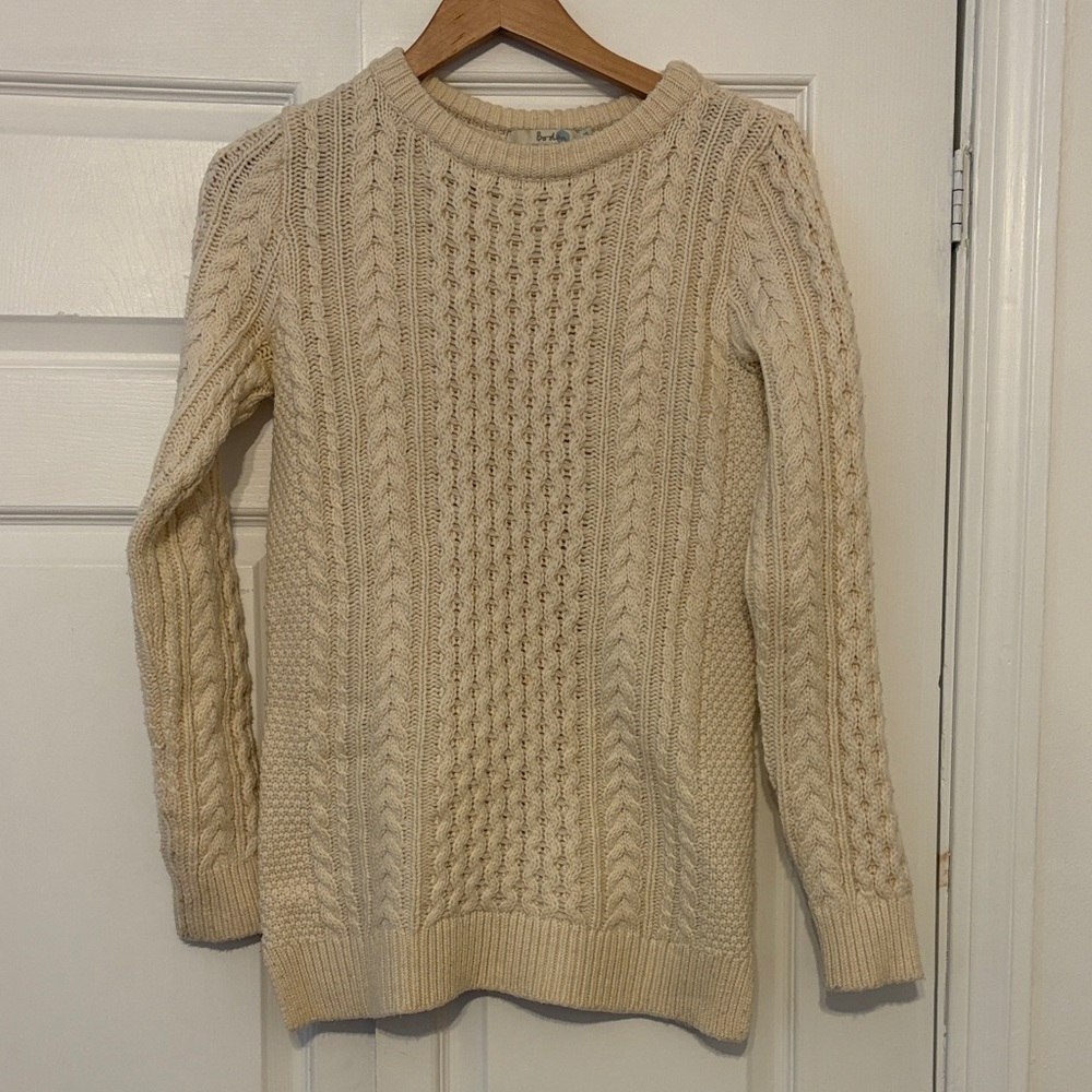 Cable Knit Fisherman Weave Cream Sweater